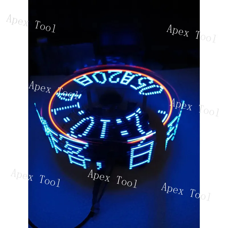 Dreidimensionales, drehbares LED-Anzeigekit mit Einzelchip-POV-Uhr