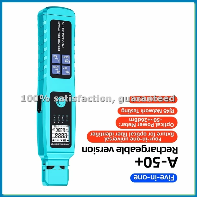 

A-50+ Active Optical Fiber Identifier 30mw Visual Fault Locator -50-+26dBm Rechargeable Fiber Cable Tester Detector-A09I