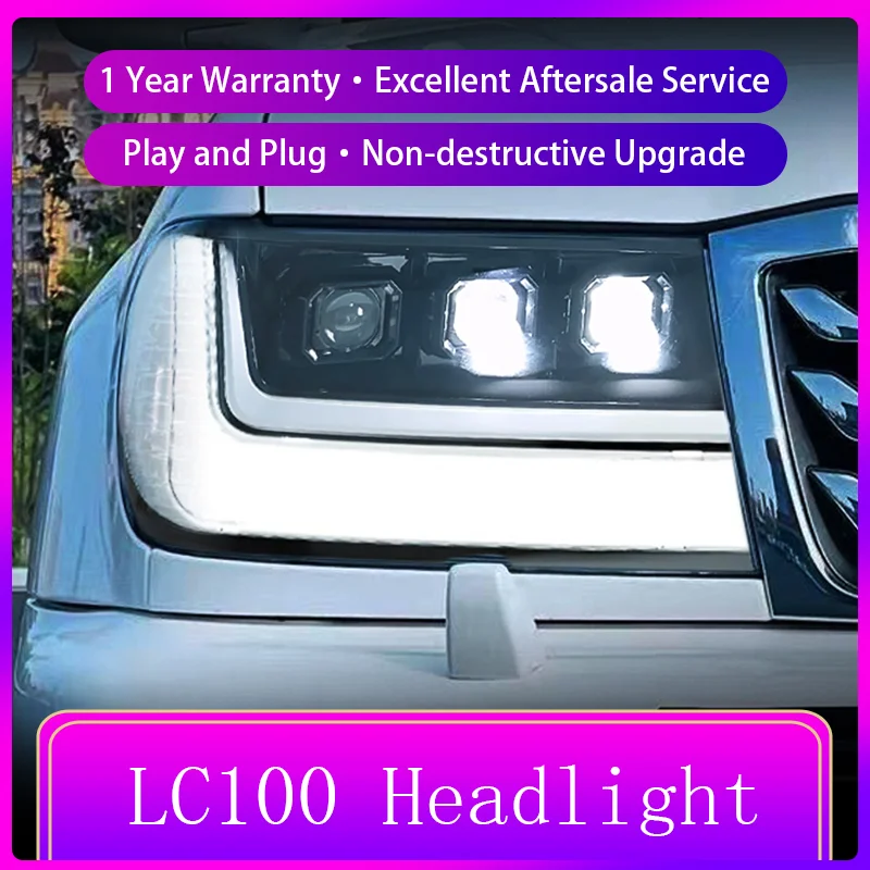 도요타 랜드 크루저 LC100 FJ100 4700 1998 2007 프론트 라이트 DRL LED 플러그 앤 플레이 도구 액세서리, 자동차 용품 한 쌍