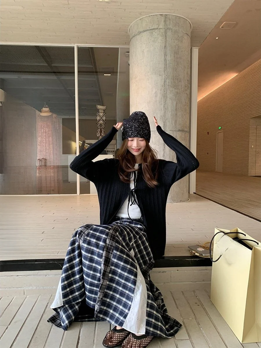 

Женская весенне-летняя юбка А-силуэта с вышивкой и цветными блоками, расклешенная, в клетку