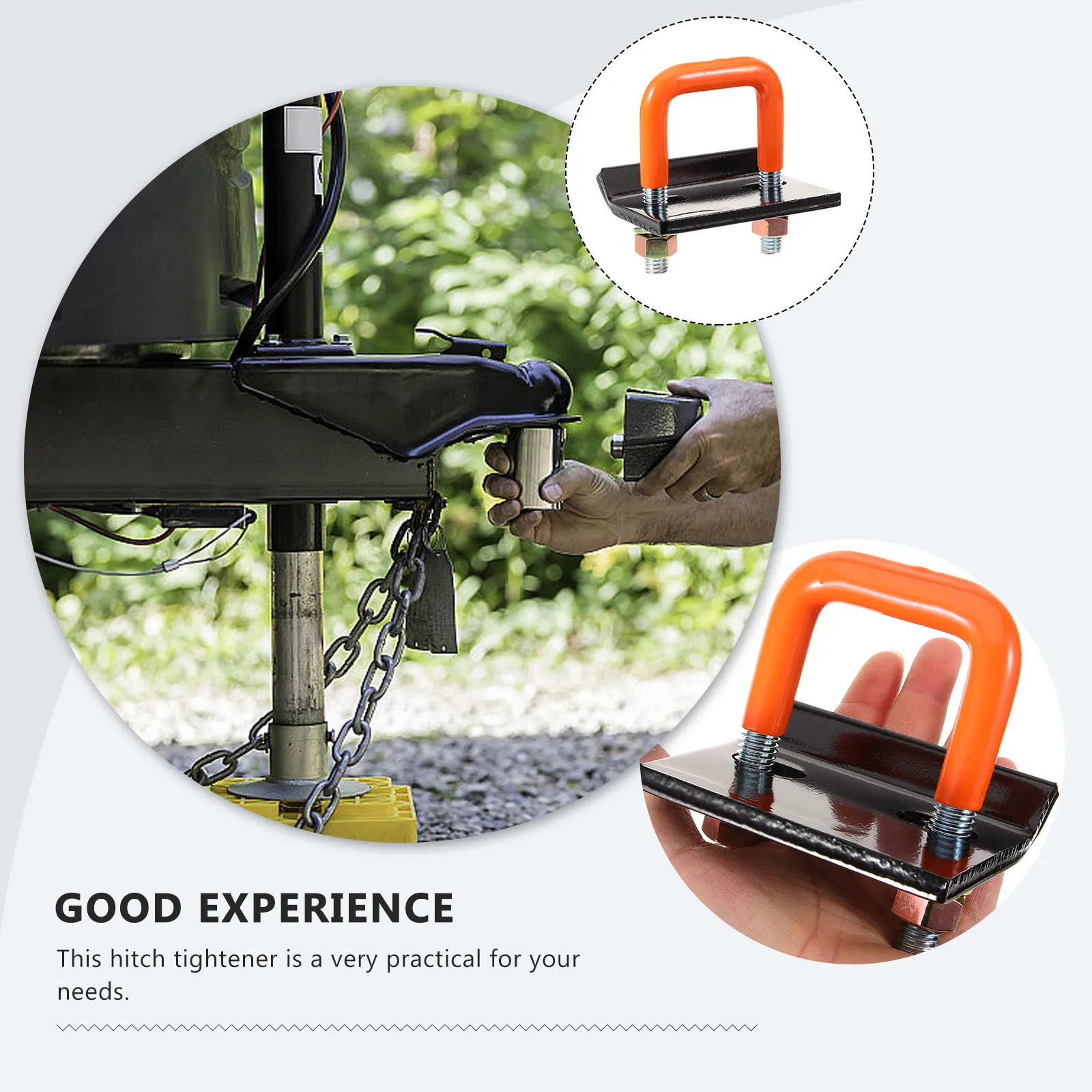 

Hitch Tightener Clamp Solid Rubber Sleeve Durable Carbon Steel Trailer Fixing Tightener Anti-Rattle Stabilizer Trailer Coupler