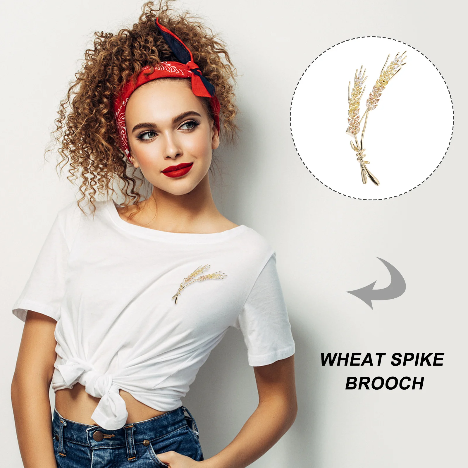

1pc Wheat Spike Brooch Golden Diy Clothing Accessory For Women Decorative Pin Jewelry Gift Female Corsage Apparel Ornament