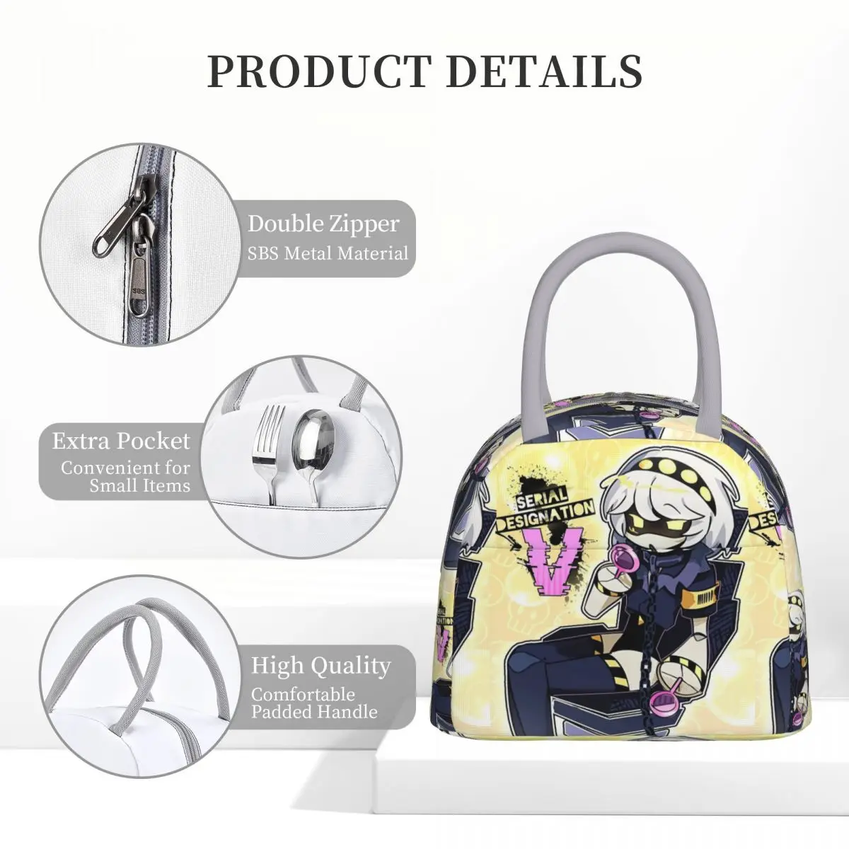 N Murder Drones Funny Merch Insulated Lunch Bag For Work Food Storage Bag Portable Cooler Thermal Lunch Box