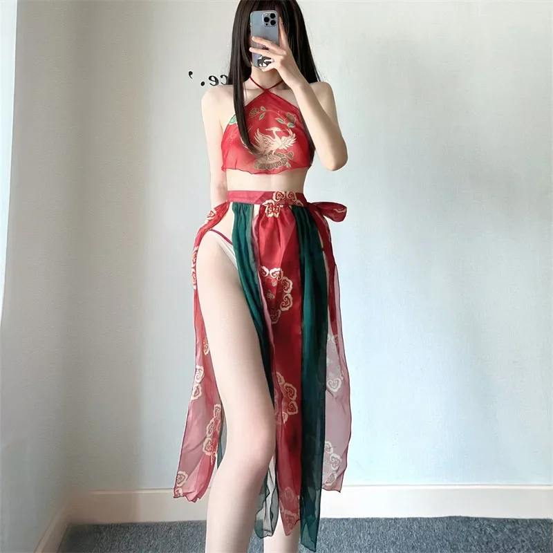 New Ancient Style Interesting Underwear Sexy Printing Perspective Apron DHgate Feitian Exotic Hanfu Uniform Suit