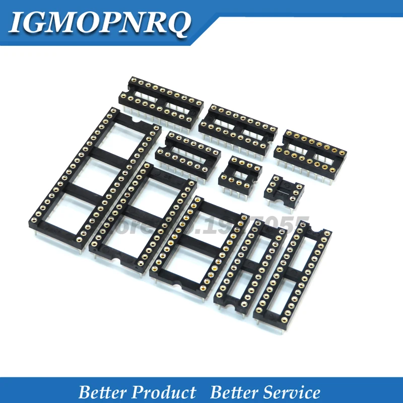 10PCS Round Hole IC socket Connector DIP 6 8 14 16 18 20 24 28 40pin DIP6 DIP8 DIP14 DIP16 DIP18 DIP20 DIP28 DIP40 pins 