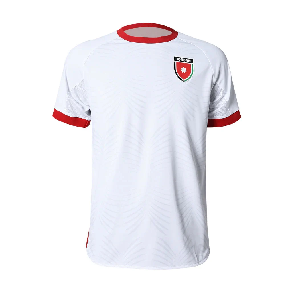 

Jordan Style White Football Jersey, Crest Print, Lightweight Motorcycle Breathable Sports Top for Unisex & Collectors