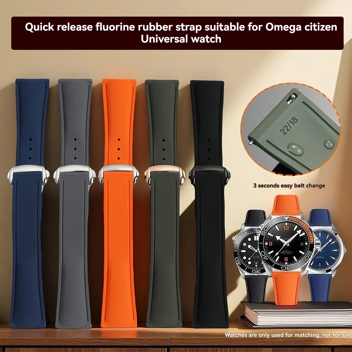 

Универсальный тканый ремешок для часов FKM с узором 20/21/22 мм, быстросъемный гибридный фторкаучук для Omega/Breitling/Longines/Tissot/Seiko