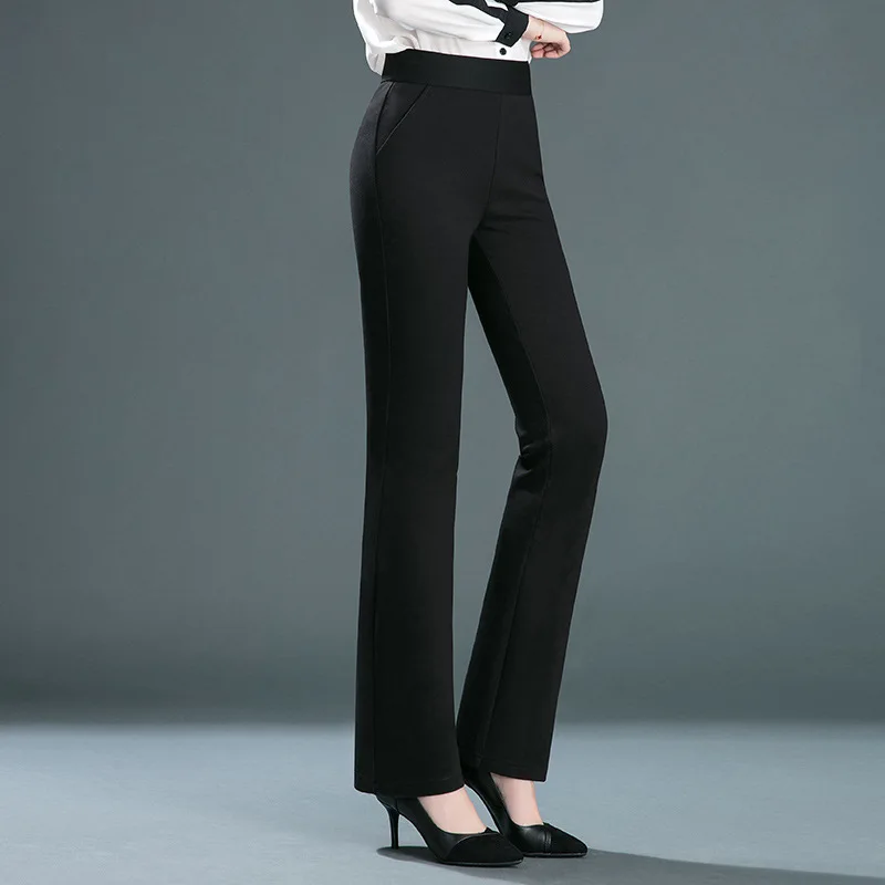 Ladies Casual Leggings Elastic High Waist Work Pants Women Trousers Spring Summer Commuter Straight Pants Female Long Pants 10XL