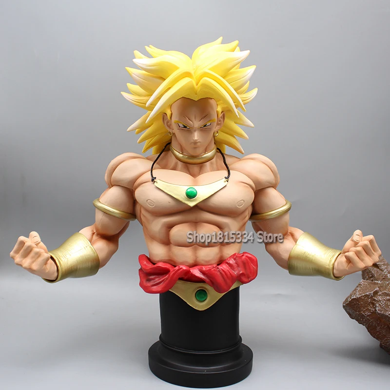 60cm Dragon Ball Broli Figurine Broly Action Figures Giant Interchangeable Busts Anime PVC Model Collection Toys Birthday Gifts