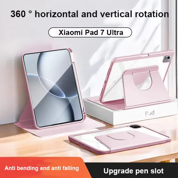 

Противоударный чехол для Xiaomi Pad 7 Ultra 2025 14 дюймов 6S Pro 12,4 дюйма Poco Pad 12,1 Redmi Pad 5G 12,1 вращающаяся крышка со слотом для ручки