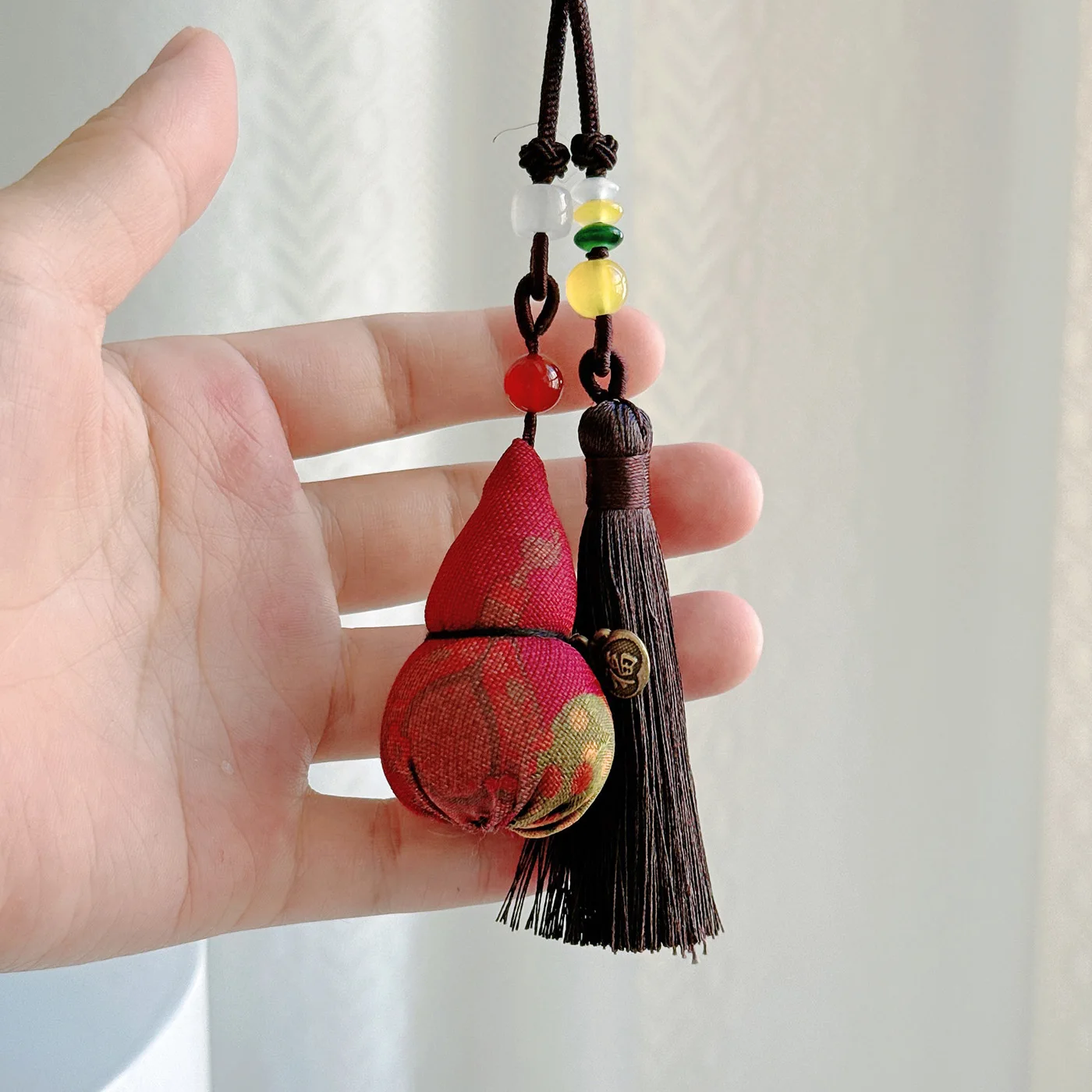 Xiangyunsha القرع الداخلية سيارة قلادة جالبة للحظ للحقائب 100% الحرير الطبيعي الحرفية والإبداع اكسسوارات النمط الصيني