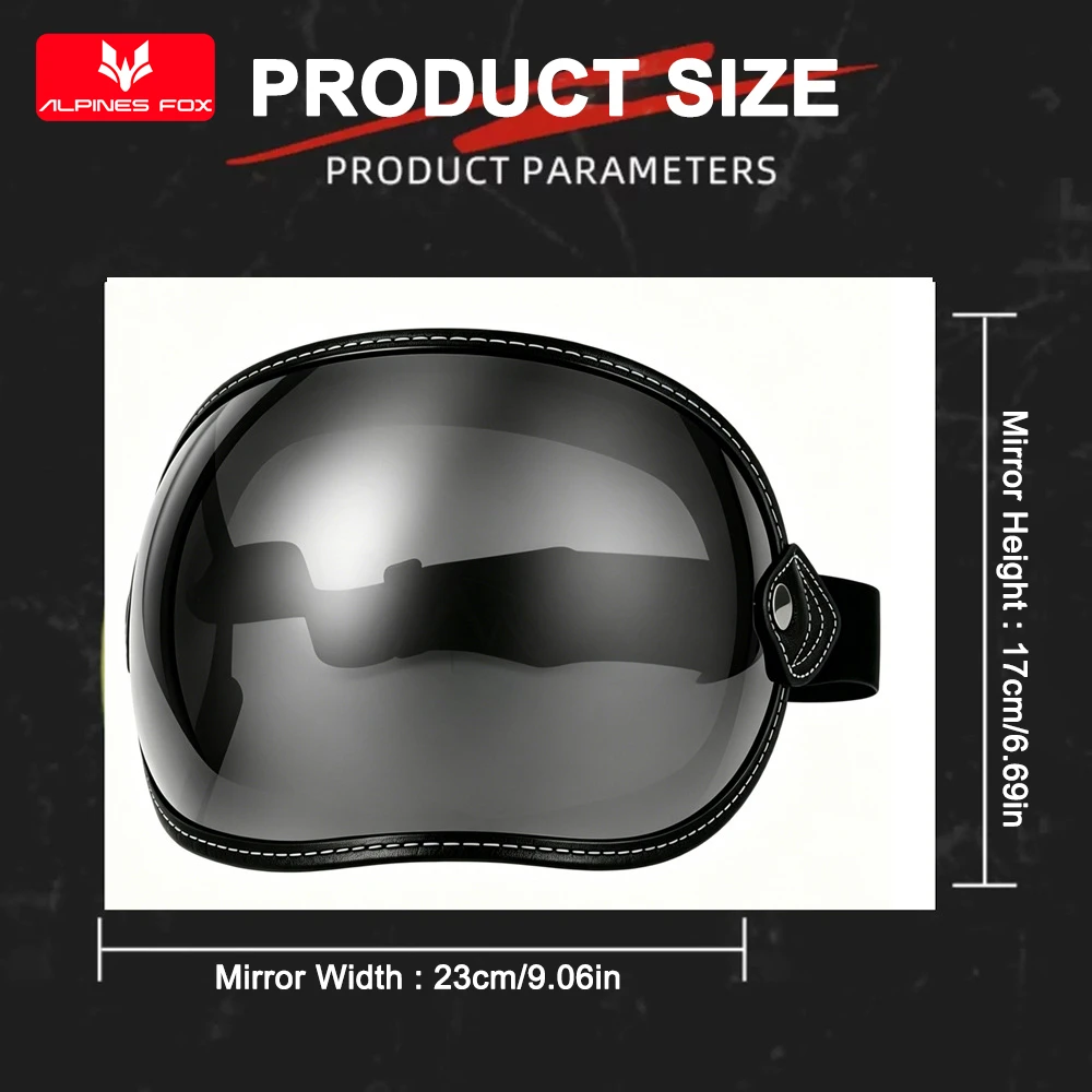 Universal Retro Motorcycle Goggles Bubble Visor Lens UV Protection Windshield Colorful for Vintage Half Face Helmets