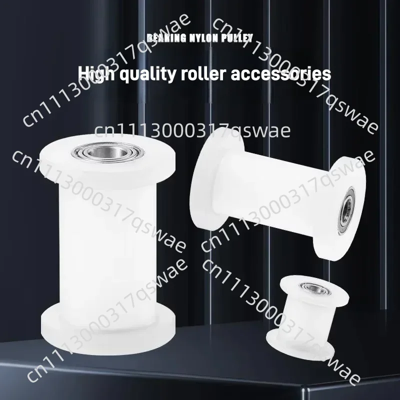 6Pcs H Groove Nylon Double Bearing Square Rail Pulley Silent Plastic Roller for Door Window Sliding Door Mechanical Equipment
