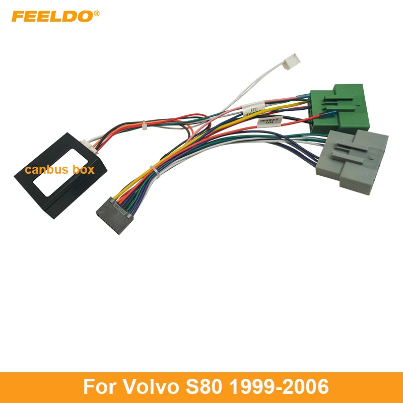 

FEELDO Car 16pin Audio Wiring Harness With Canbus Box For Volvo S80 99-06 Aftermarket Stereo Installation Wire Adapter