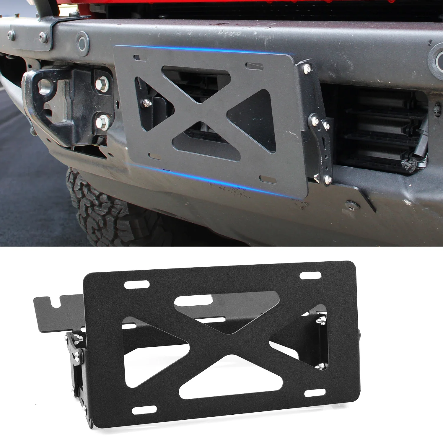 Car License Plate For Ford BRONCO 2021-2023 Exterior Bracket Base Up and Down Adjustment Model Accessories