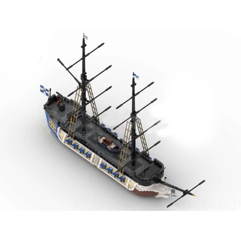 1284PCS Moc Building Blocks Pirates Flag Military Lord's Homage Bluecoat Frigate Technical Bricks Toys For child Holiday Gift