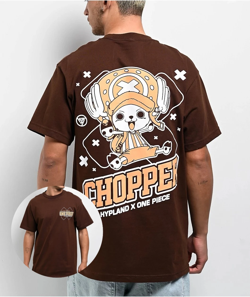 One Piece Chopper Anime Men's Short Sleeve T-shirt Cotton Graphic Tee Streetwear Casual Summer Trendy Cartoon Print Y2k Clothes