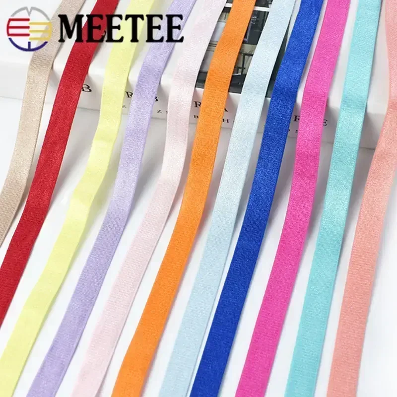 5/10/20M Meetee 12mm Nylon Colored Elastic Bands Rubber Straps Underwear Shoulder Strap Hair Band DIY Clothes Sewing Accessories