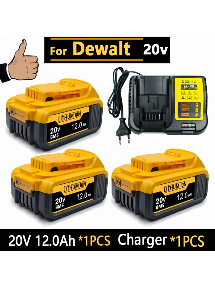 Originele Dewalt 20V oplaadbare gereedschapsbatterij DCB200 DCB201 DCB206 20v 6AH 8AH 12AH. Voor Dewalt 18V 20V gereedschapsbatterij. - afbeelding 2