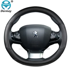 for Peugeot 308 2014~2020 II T9 308 SW 308 CC Car Steering Wheel Cover Carbon Fibre + PU Leather Auto Accessories interior