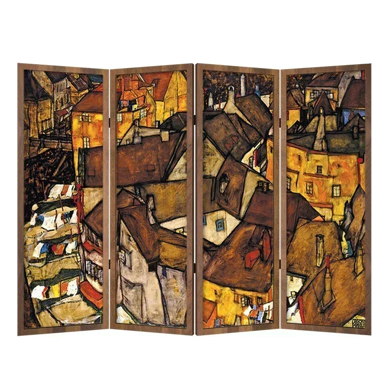 Solid wood folding screen partition living room bedroom sofa household cover entrance entrance folding screen