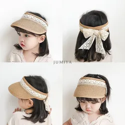 Summer Children's Fashion and Trend of Everything Casual Girls Baby Outing Beach Sunshade Sun Protection Lace Empty Straw Hat