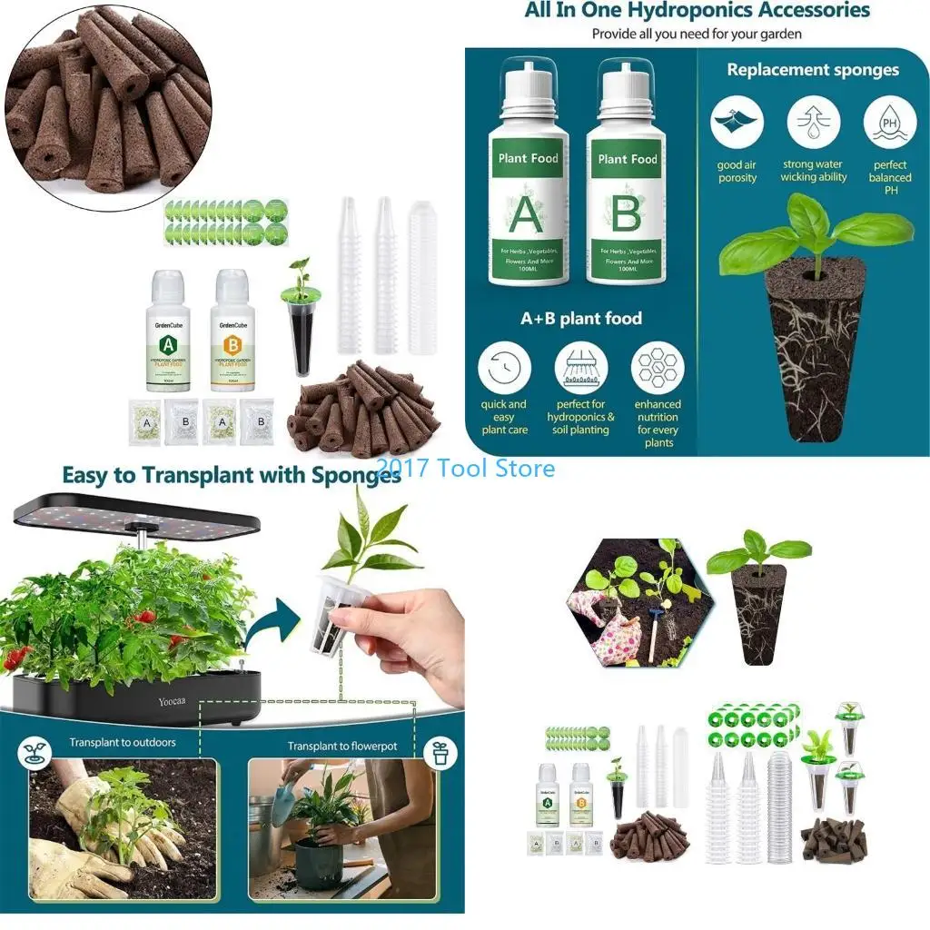 

K92A Гидропоника Садовые аксессуары Губки для роста Этикетки Корзина для выращивания AB Пищевые питательные вещества Система