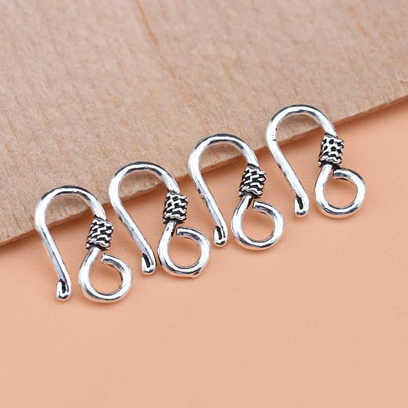 925 sterling silver bracelet button accessories, necklace connection button, question Mark Button, Hook Button, DIY materials