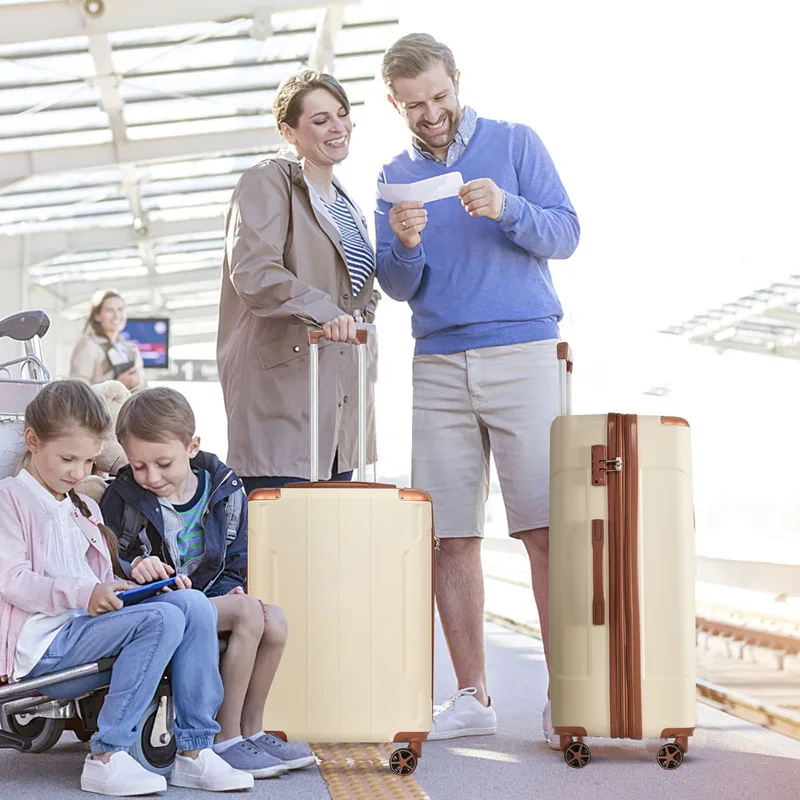 

Hardshell Lage Легкие прочные чемоданы из АБС-пластика с двойными колесами Расширяемые 28-дюймовые проверенные Lage Двойная телескопическая ручка