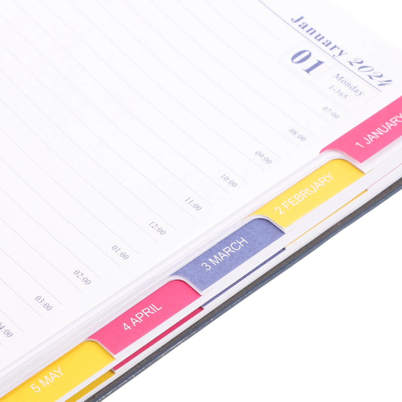 English Notebook Planner 2024 Stylish Blue Cover Undated Daily Schedules Journal Portable Office Accessory Note Pads Superior