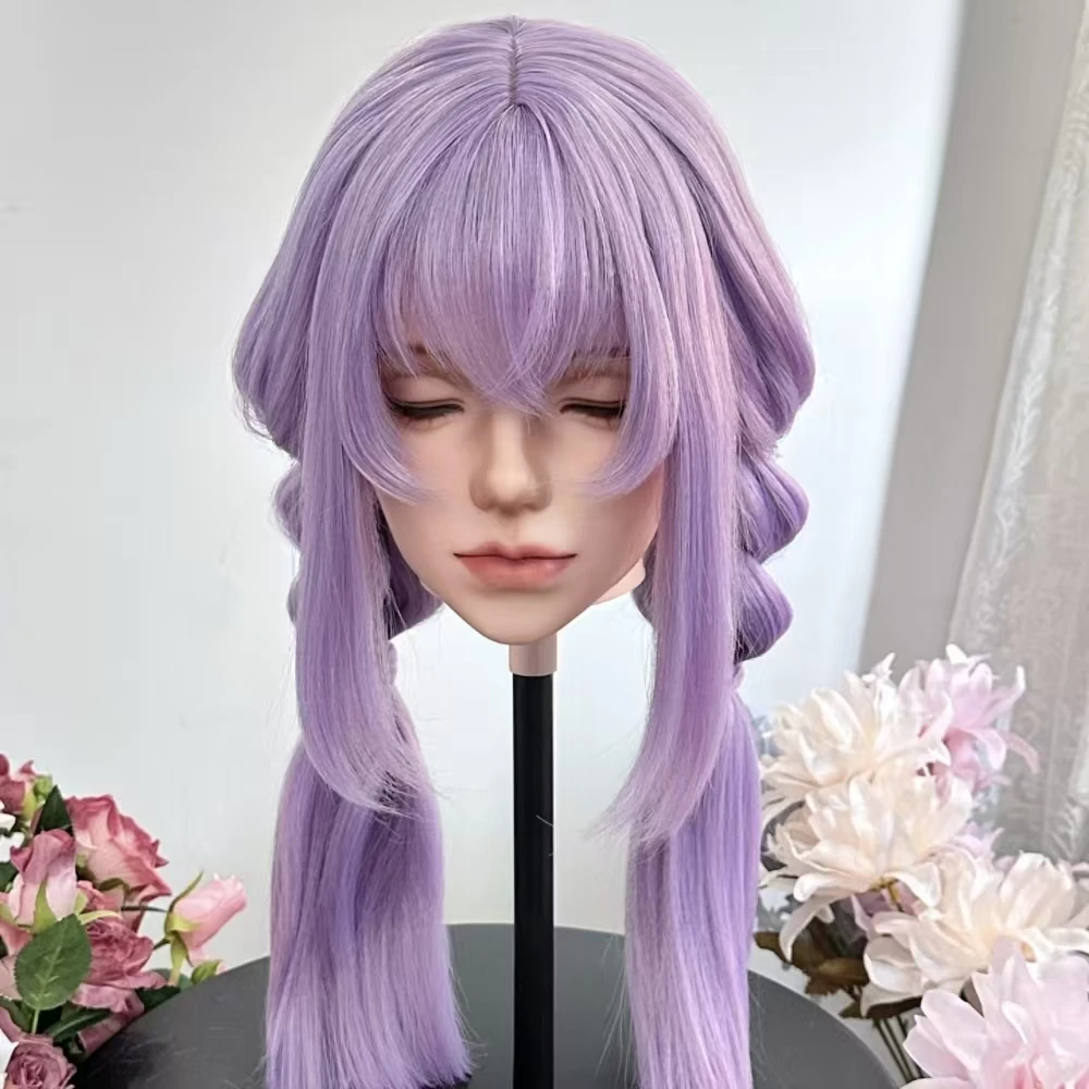 

Anime Azuko Hakari Cosplay Wig Taro Purple Double Braids Heat resistant Synthetic Fiber Wig With Rose Net Halloween Party Wig