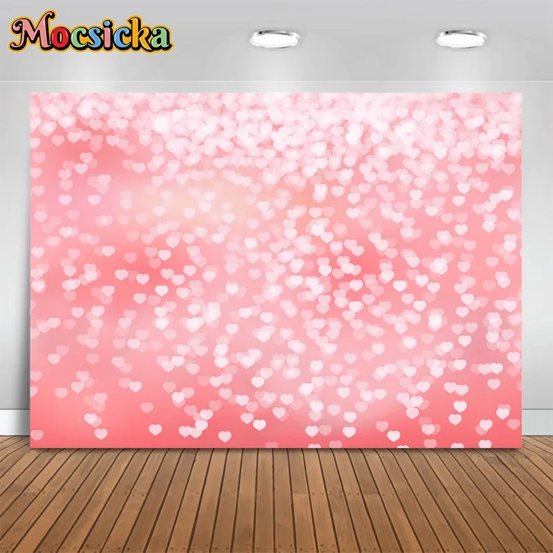 Mocsicka Photography Backgrounds Glitter Heart Decor Backdrops Holiday Birthday Party Kids Portraits Photo Studio Banner