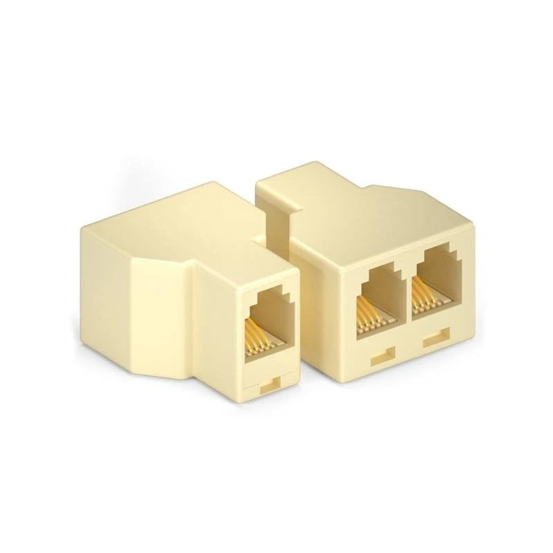 

652F RJ11 Phone Line Splitter Telephone Splitter Enables Two Telephones To Simultaneously Plugs And Play Design