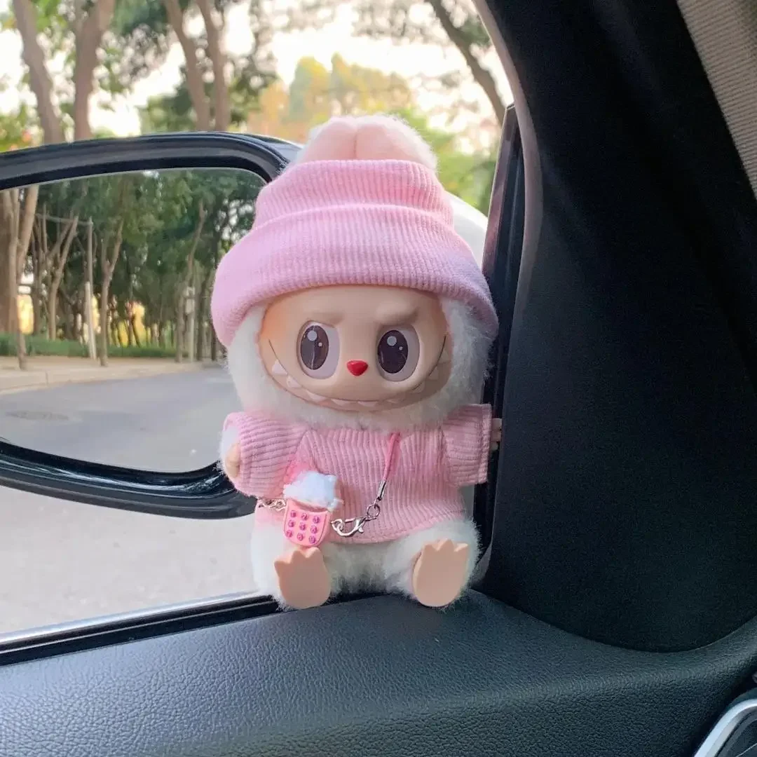 

For 3.0 Labubu V1/V2/V3 Doll Cloth Solid Color Sweater Hoodie Doll Clothes Outfit Set For Ropa Labubu Dolls