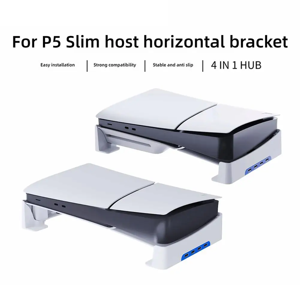 For PS5 SLIM/PS5 Pro Game Console Base Display Dock Bracket HUB Extension Holder 4USB2.0 Port Game Console Accessories