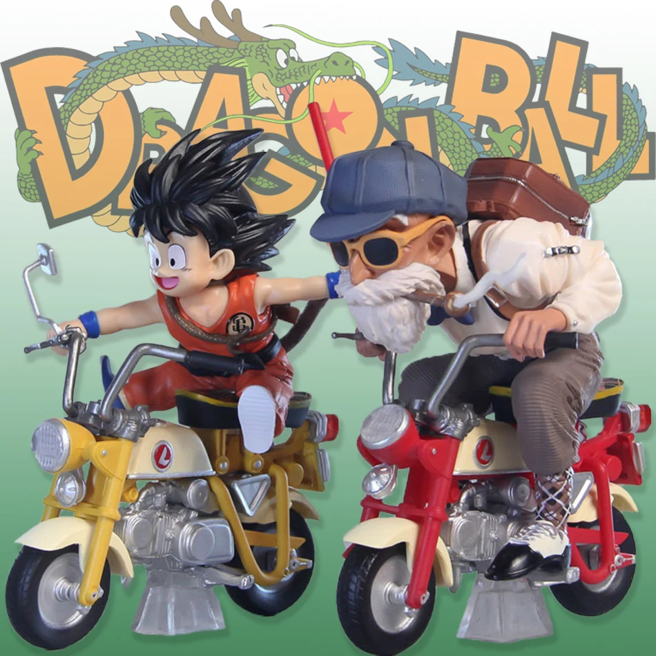 13cm Dragon Ball Z Anime-Figur Son Goku Meister Roshi Lokomotiven PVC Action Kame Sennin Motorrad Spielzeug für Kinder