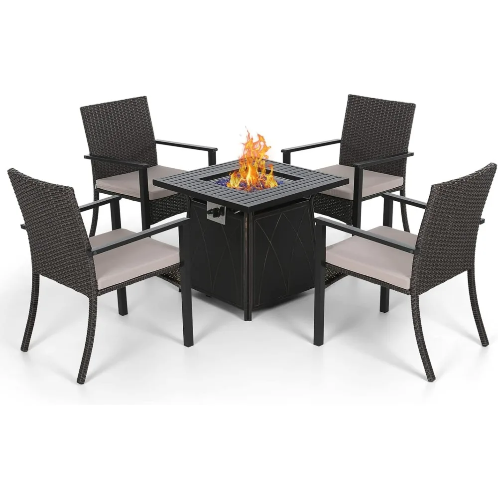 5 Pieces Patio Dining Set for 4 People, 28.4