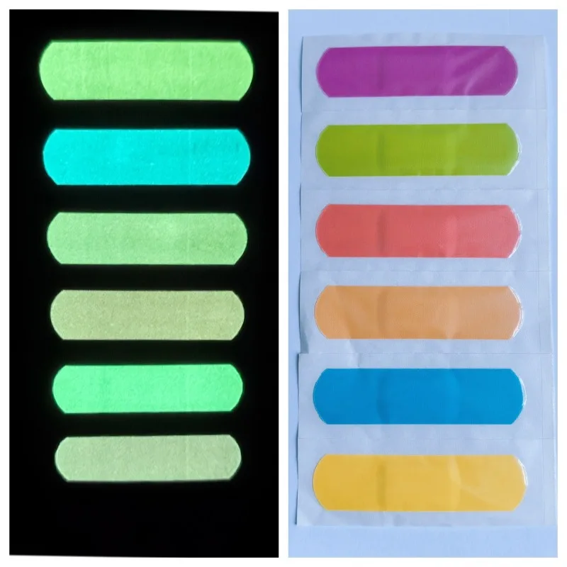 

20pcs/set Solid Color Luminous Band Aid 72x19mm Noctilucent Plaster for Wound Dressing Patch Night Glow Adhesive Bandages