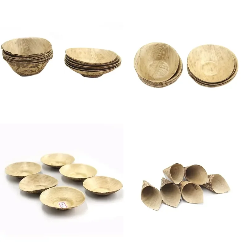 Wholesale Disposable Bamboo Tray Natural Leaf Color Eco Friendly for Breakfast Dinner Party Household Use