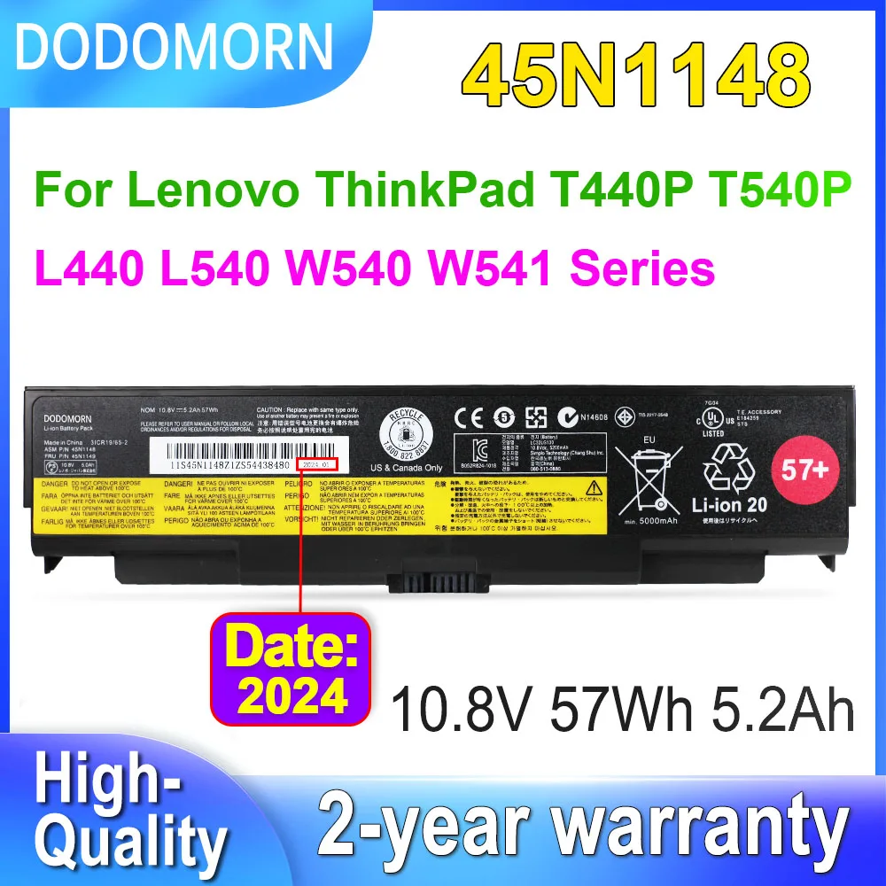 

DODOMORN For Lenovo ThinkPad T440P T540P W540 W541 L440 L540 Laptop Battery 45N1145 45N1146 45N1147 45N1148 45N1149 57Wh 57+