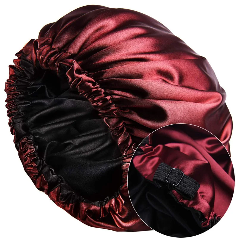 XUTAYIYUE 2022 New Style 100% Mulberry Silk Night Sleep Cap Elastic Fashion Women Shower Caps Big Bonnet For Lady Sleep Cap