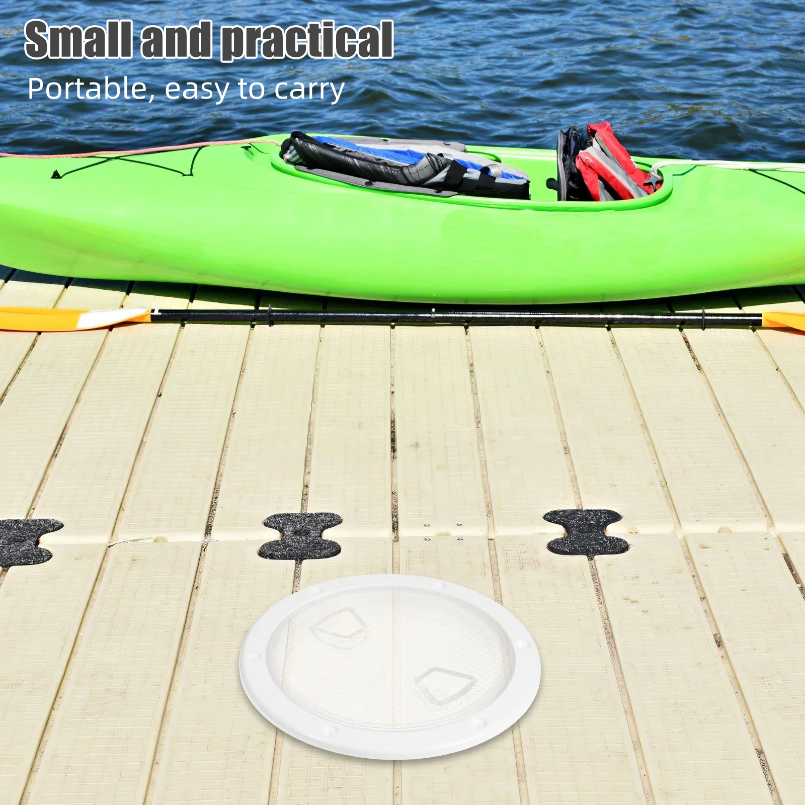 

6” Round Boat Hatch Cover Transparent Deck Plate For Kayak Yacht Sailboat Non-Slip Waterproof Access Hatch Lid – Universal Fit