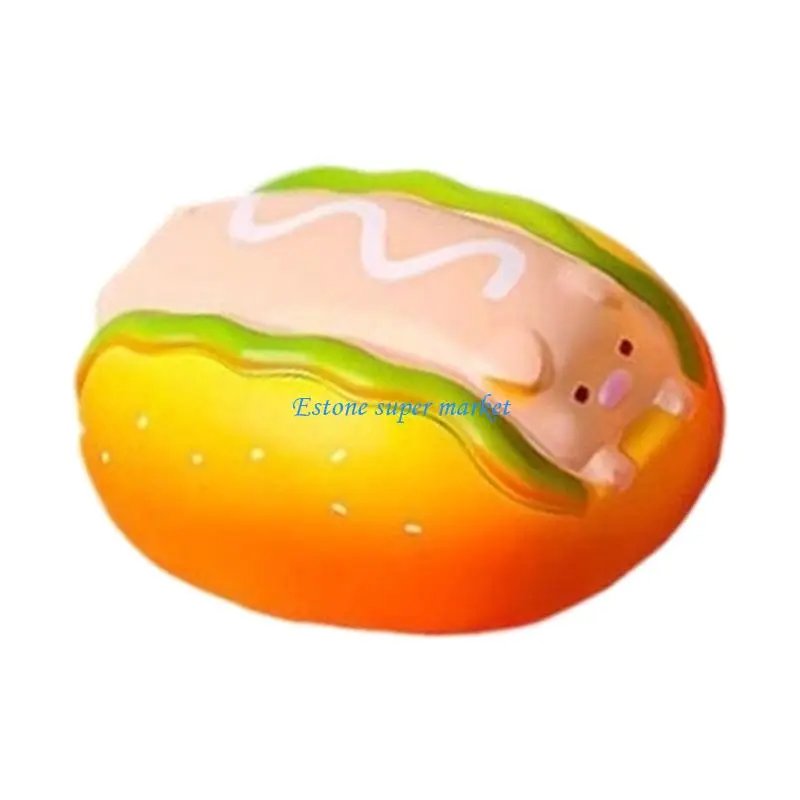 090B Hamburger PU Squeeze Toy Adorable Hamburger Sensory Stress Ball Toy for Adult Hand Training and Stress Relief