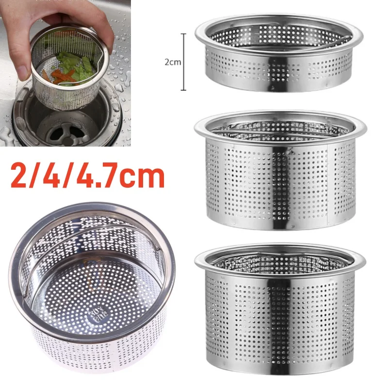 

2-4.7cm Kitchen Sink Filter Stainless Steel Mesh Sink Strainer Filter Sewer Mesh Strainers Sink Strainer Drain Hole Filter Trap