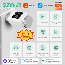 Tuya Smart WiFi Thermostatic Head Radiator Valve Actuator TRV Programmable Remote Temperature Controller with Alexa Google Home