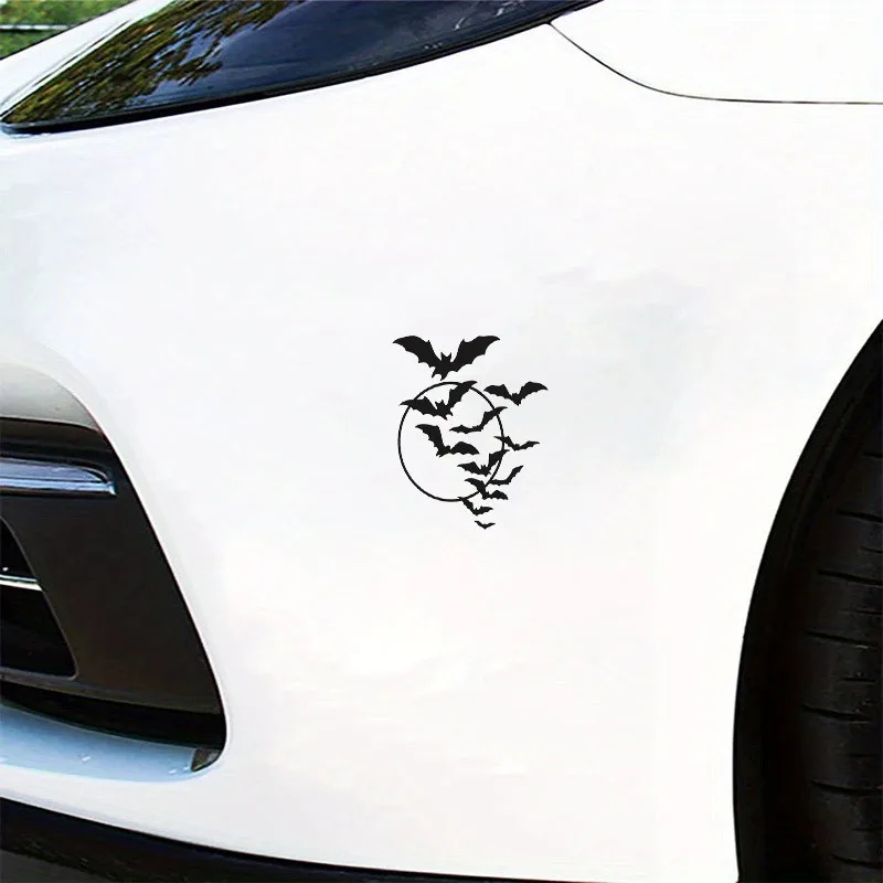 1Pc Bat Moon Halloween Car Decal,Scratch Cover for Truck,Car,Van,Laptop,Fantasy Animal Theme Adhesive Vinyl Decor
