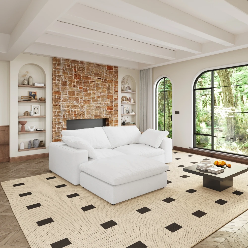 

Модульный поперечный диван Cloud, удобный диван 80-дюймовый, моющийся и сменный 2-местный + 1 горшок