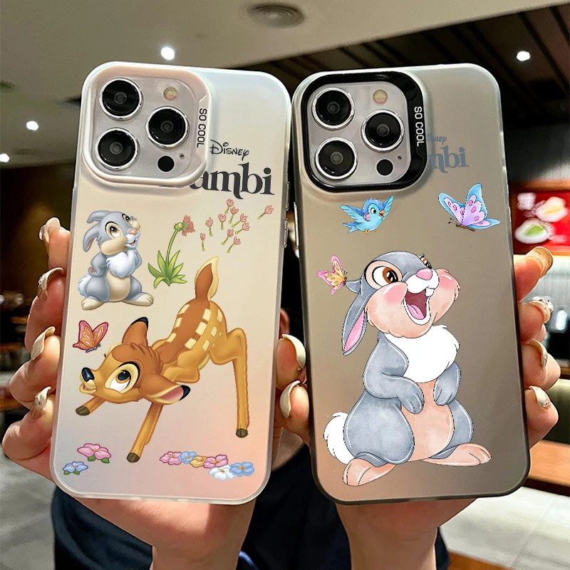 

Disney Bambi Art Classical Colorful Silver For Apple iPhone 15 14 13 12 11 XS XR X Pro Max Plus Soft Phone Case