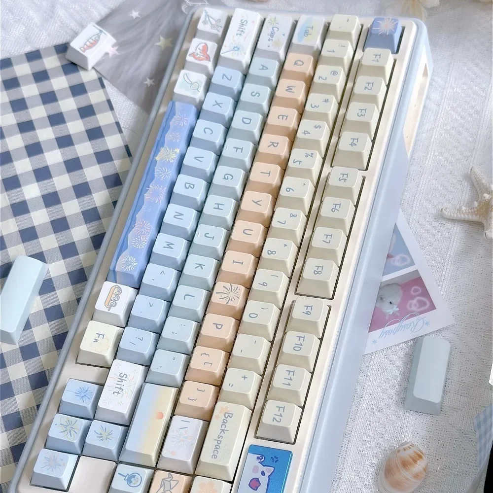 Personalized Keycap 95 Keys, Cherry PBT Fireworks Theme, Suitable for MX Switch 60/84/90/104/108 Mechanical Keyboard