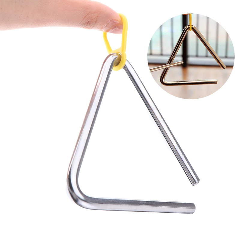 Children Music Enlightenment With Striker Rhythm Triangle 4/5/6/7/8/9/10 Inch Hand Percussion Instrument Musical Steel Triangle